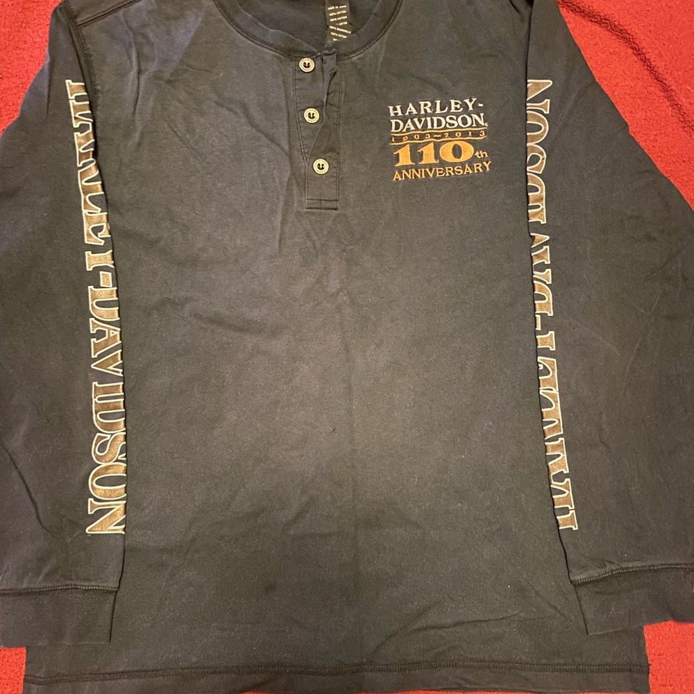 Harley-Davidson Black and Gold Kids Long Sleeve Tee